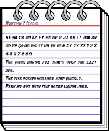 Bunting 1 Italic animated font preview Bunting 1 Italic animated font preview