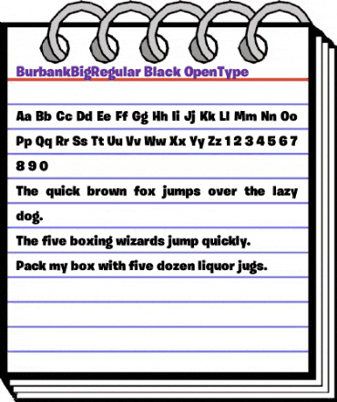 Burbank Big Regular Black animated font preview