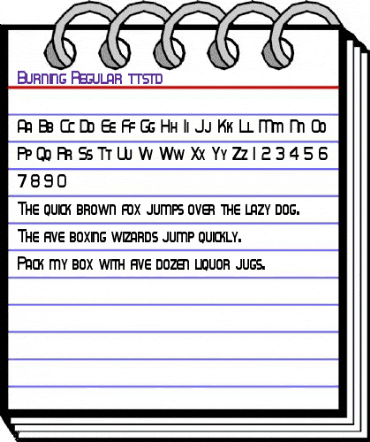 Burning Regular animated font preview
