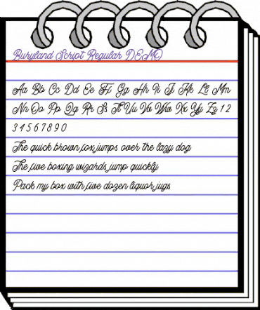 Buryland Script DEMO Regular animated font preview