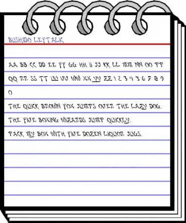 Bushido Leftalic Italic animated font preview Bushido Leftalic Italic animated font preview