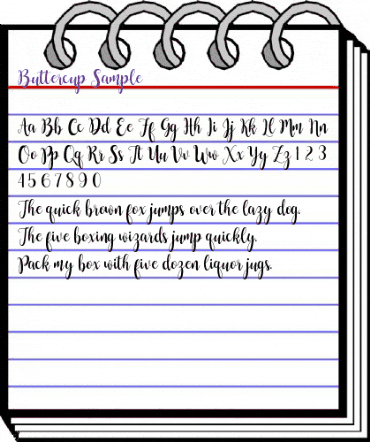 Buttercup Sample Regular animated font preview