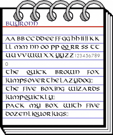 Buyronn Regular animated font preview