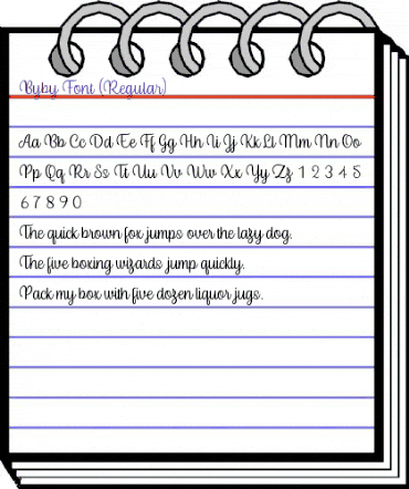 Byby Regular animated font preview