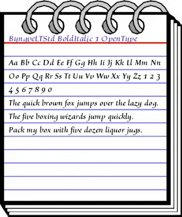 Byngve LT Std Bold Italic animated font preview Byngve LT Std Bold Italic animated font preview