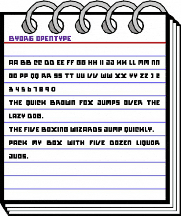 Byorg Regular animated font preview