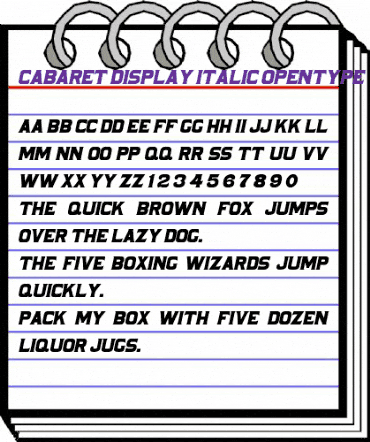 Cabaret Display Italic animated font preview