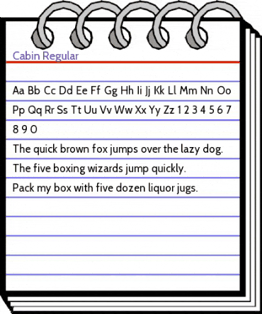Cabin Regular animated font preview