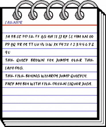 Caendr Regular animated font preview