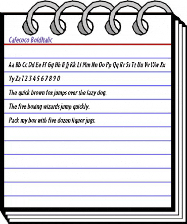 Cafecoco BoldItalic animated font preview