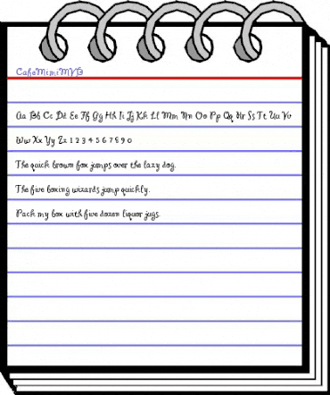 CafeMimiMVB Regular animated font preview