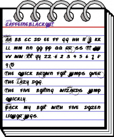 Caffeine Blackout Regular animated font preview Caffeine Blackout Regular animated font preview