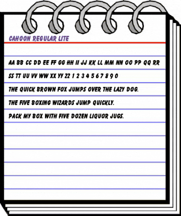 Cahoon  Regular Lite Regular animated font preview