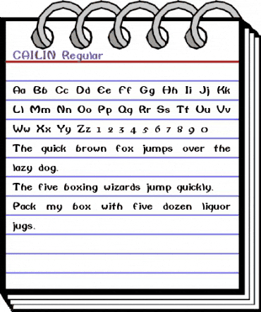 CAILIN Regular animated font preview CAILIN Regular animated font preview