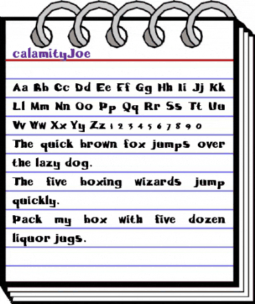 calamityJoe Regular animated font preview