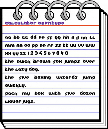 CALCULATOR Regular animated font preview