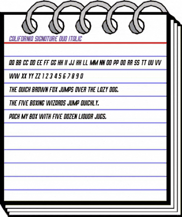 California Signature Duo Italic Regular animated font preview