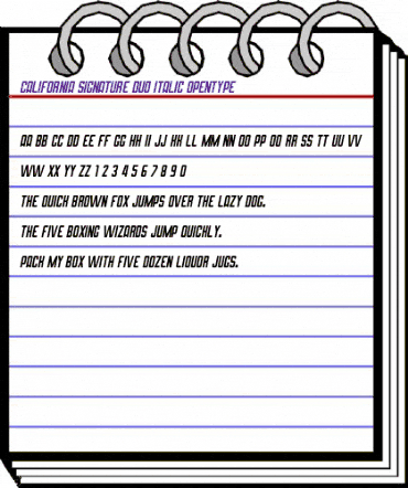 California Signature Duo Italic Regular animated font preview California Signature Duo Italic Regular animated font preview