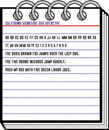 California Signature Duo Regular animated font preview