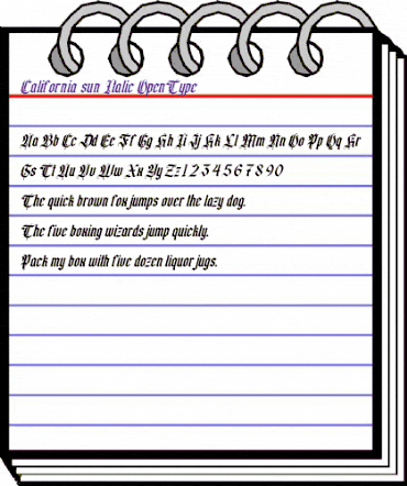 California sun Italic Regular animated font preview California sun Italic Regular animated font preview