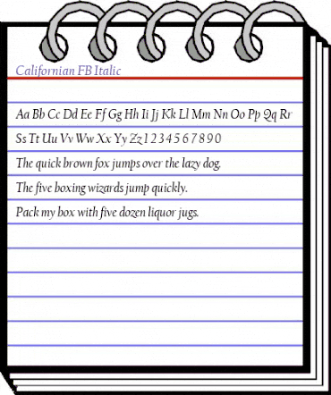 Californian FB Italic animated font preview