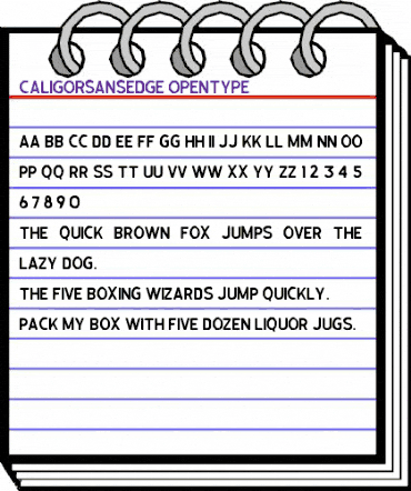 Caligor Sans Edge animated font preview