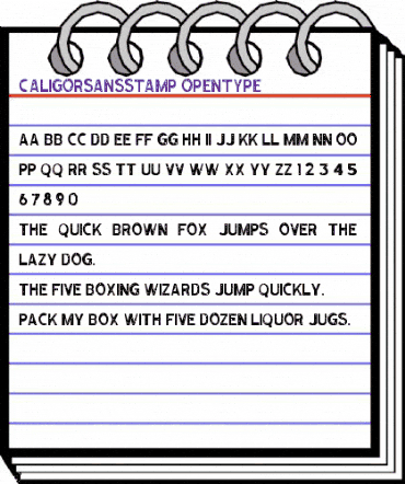 Caligor Sans Stamp animated font preview