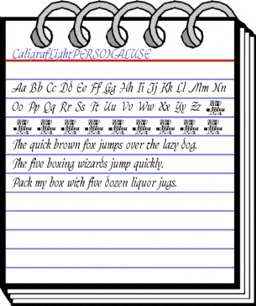 Caligraf Light PERSONAL USE Regular animated font preview