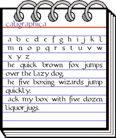 caligraphica Regular animated font preview