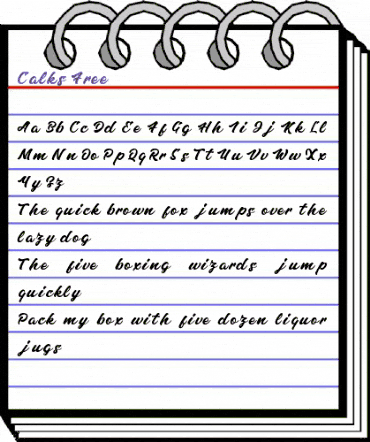 Calks Free Regular animated font preview