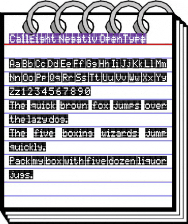 CallEight-Negativ Regular animated font preview CallEight-Negativ Regular animated font preview