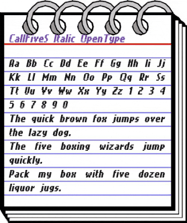CallFiveS-Italic Regular animated font preview CallFiveS-Italic Regular animated font preview