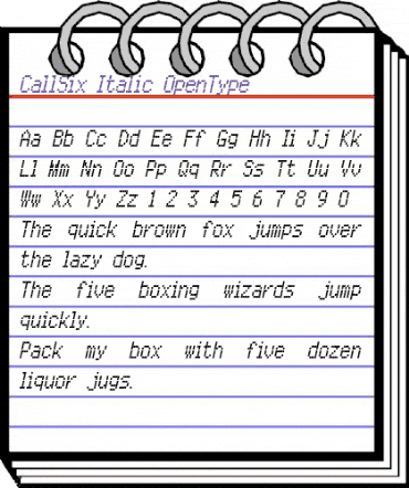 CallSix-Italic Regular animated font preview