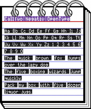 CallTwo-Negativ Regular animated font preview