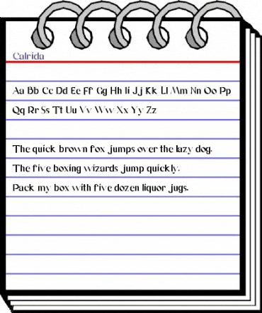 Calrida Regular animated font preview