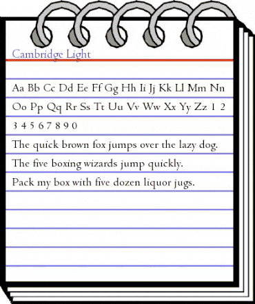 Cambridge-Light Regular animated font preview