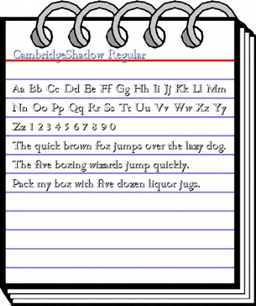 CambridgeShadow Regular animated font preview