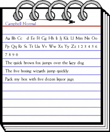 Campbell-Normal Regular animated font preview