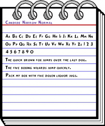 Candide Narrow Normal animated font preview Candide Narrow Normal animated font preview