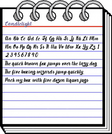 Candlelight Regular animated font preview