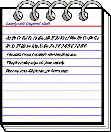 Candywell Original Italic Regular animated font preview