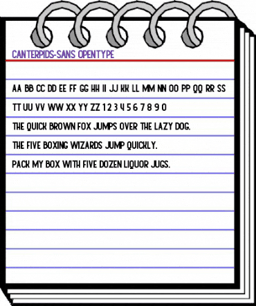 Canterpids Regular animated font preview