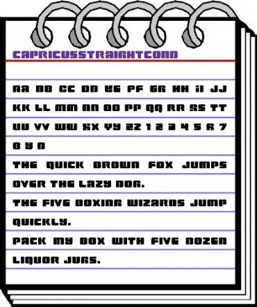 Capricus Straight Condensed Condensed animated font preview