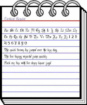 Cardinal Regular animated font preview