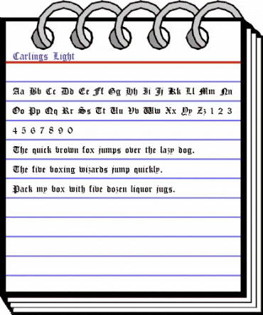 Carlings Light Regular animated font preview