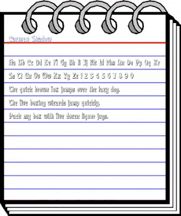 Carmen Shadow Regular animated font preview Carmen Shadow Regular animated font preview