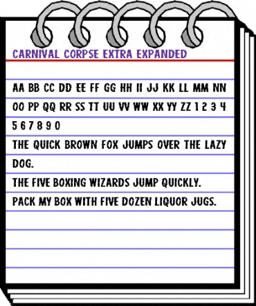 Carnival Corpse Extra-Expanded Expanded animated font preview