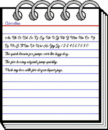 Caroollina Regular animated font preview