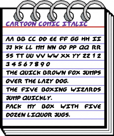 Cartoon Comic Italic animated font preview