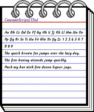 Cascade Script LT Std Regular animated font preview